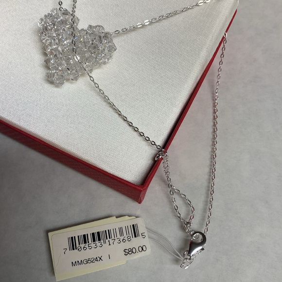 Crystallized Heart Necklace (Sterling Silver Swarovski Elements) - Picture 4 of 10